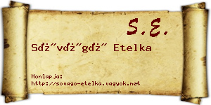 Sóvágó Etelka névjegykártya
